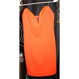 UK2LA Vibrant Orange Strapless Dress
